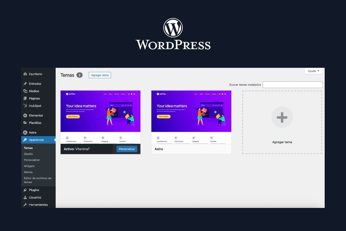 Páginas web con WordPress